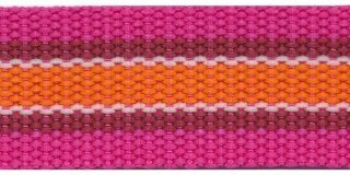 Tassenband 30 mm streep fuchsia/wit/oranje