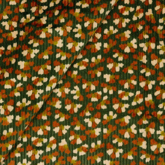 Ribfluweel - Flower - Legergroen