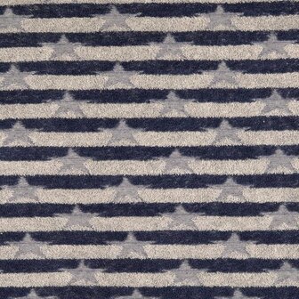 Badstof - Stars and Stripes - Blauw/Grijs