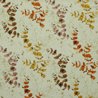 Linnen Jersey - Eucalyptus - Ecru/Geel
