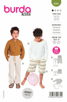 Burda Patroon 9261 - T-shirt, Broek en Short