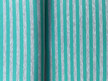French Terry - Stripes - Groen/Grijs