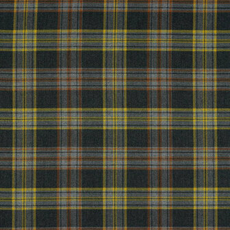 Gabardine Twill Wool Touch - Tartan Check - Grijs/Oker/Roest
