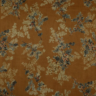 Fluweel Stretch - Leaves - Roest