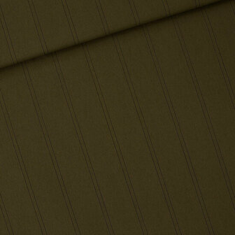 Canvas Gabardine Twill - Two Lines - Donker Olijfgroen