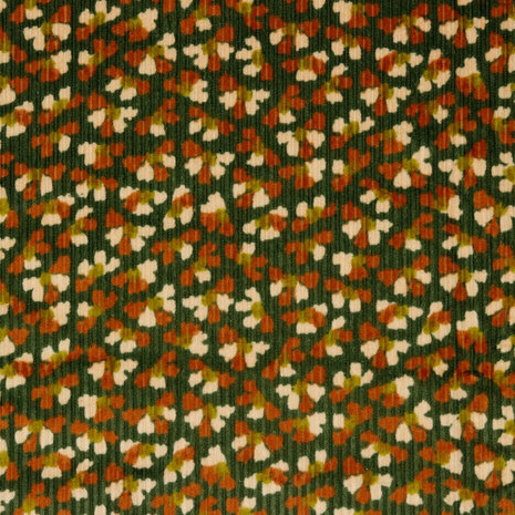 Ribfluweel - Flower - Legergroen