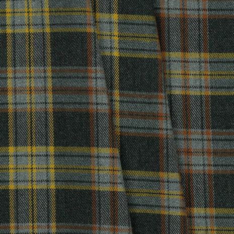 Gabardine Twill Wool Touch - Tartan Check - Grijs/Oker/Roest