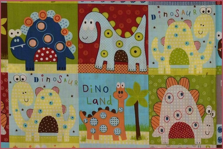 Katoen - Dino Blocks - Multicolor