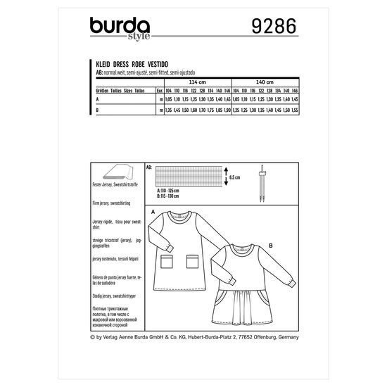 Burda Patroon 9286 - Jurk