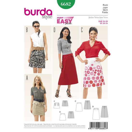 Burda Patroon 6682 - Rok