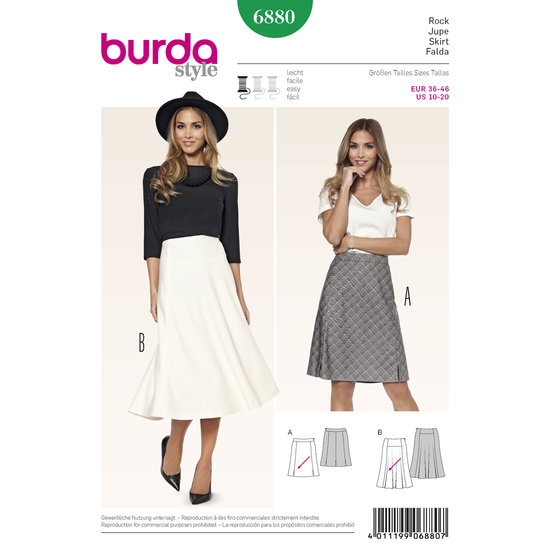 Burda Patroon 6880 - Rok