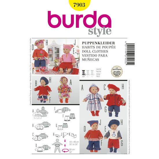 Burda Patroon 7903 - Poppenkleding