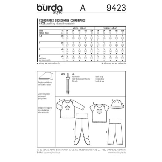 Burda Patroon 9423 - T-shirt en Broek