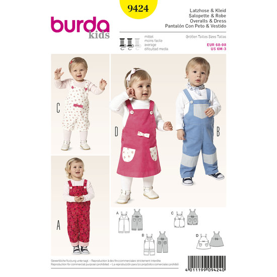 Burda Patroon 9424 - Salopette en Jurk