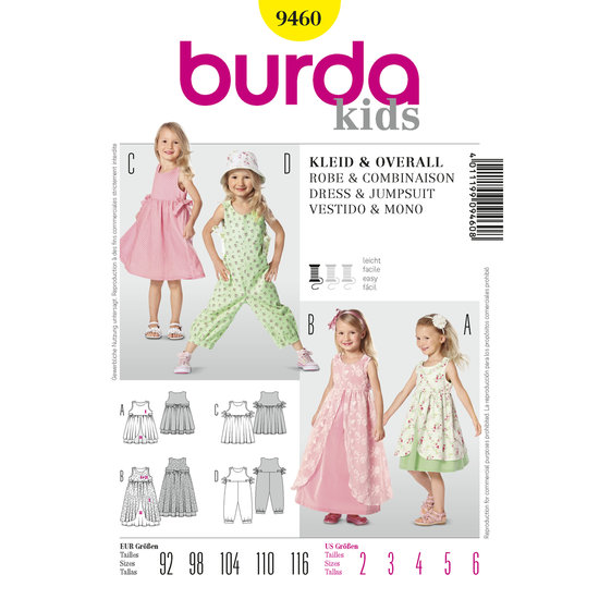 Burda Patroon 9460 - Jurk en Jumpsuit