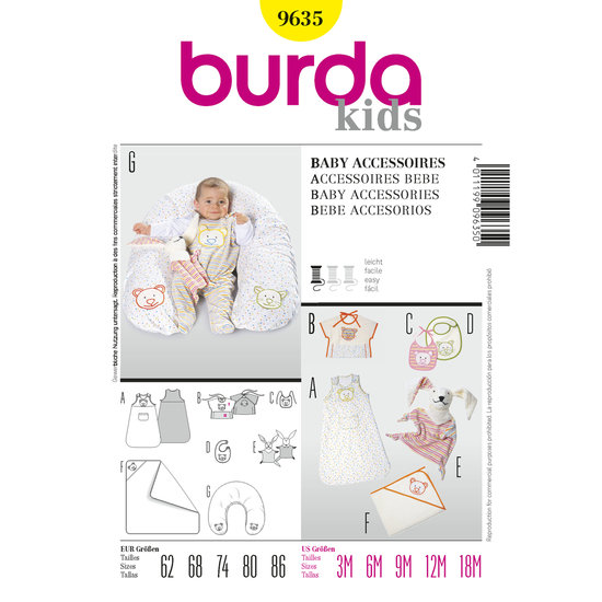 Burda Patroon 9635 - Baby-Accessoires