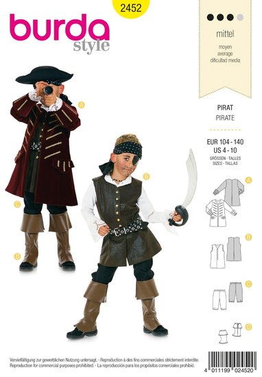 Burda Patroon 2452 - Piraat
