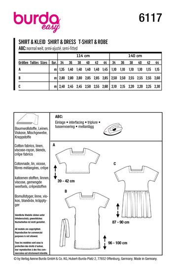 Burda Patroon 6117 - T-shirt en Jurk