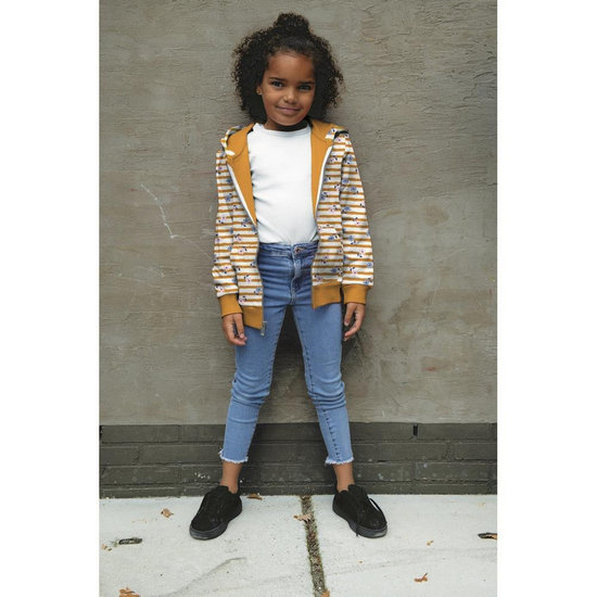 French Terry - Flower Stripes - Oker