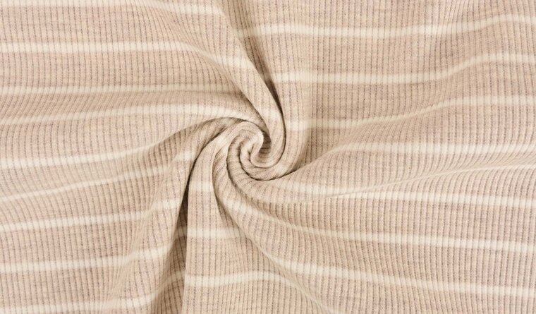Jersey - Yarn Dyed Stripes Rib - Beige