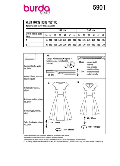 Burda Patroon 5901 - Jurk