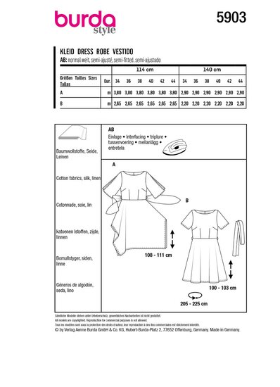 Burda Patroon 5903 - Jurk