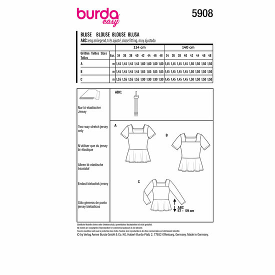 Burda Patroon 5908 - Bloes