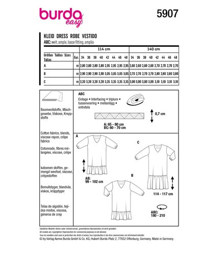 Burda Patroon 5907 - Jurk