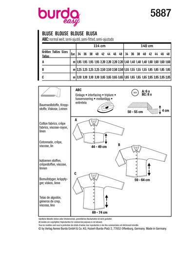 Burda Patroon 5887 - Bloes