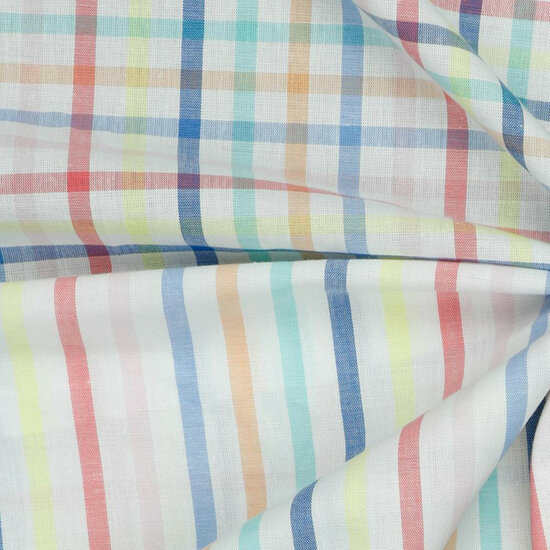 Coupon 1.1m - Katoen - Yarn Dyed Stripe - Wit