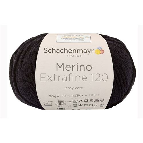 Schachenmayr Merino Extrafine 120 - 199 - Zwart