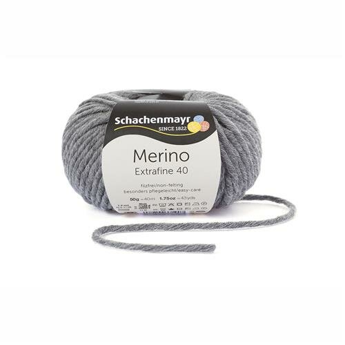 Schachenmayr Merino Extrafine 40 - 392 - Gemeleerd Grijs