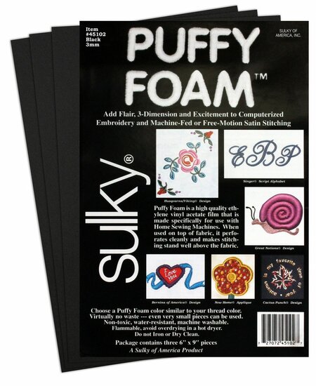 Puffy Foam 3mm - Zwart