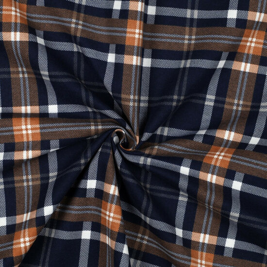 Coupon 1.15m - Flanel - Plaid - Navy-Roest