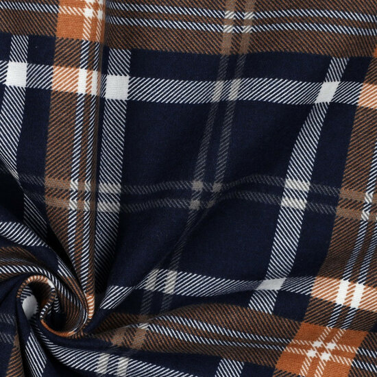 Coupon 1.15m - Flanel - Plaid - Navy-Roest