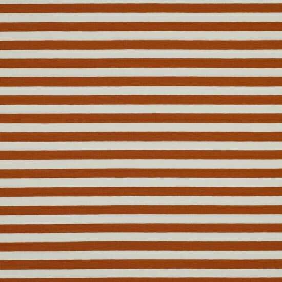 French Terry - Yarn Dyed Stripes - Lichtbruin-Ecru