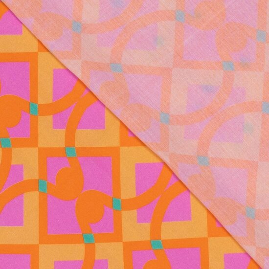 Viscose - Geometric Pattern - Oranje