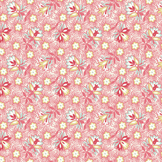 Katoen - Pink Flower Puffs - Roze