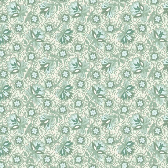 Katoen - Green Flower Puffs - Groen