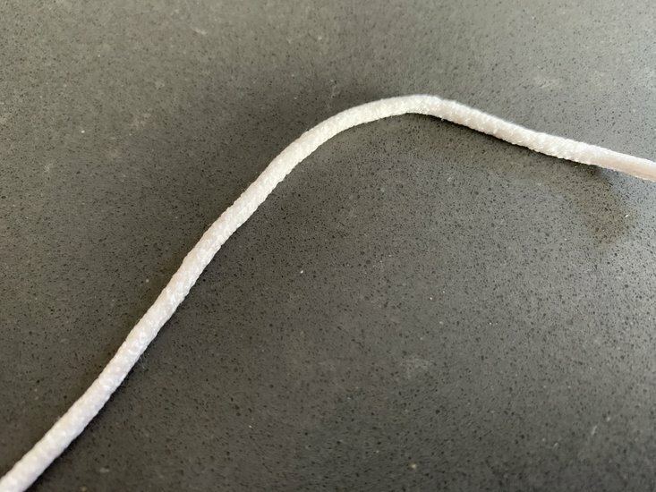 Ronde Elastiek 3mm, kleur wit