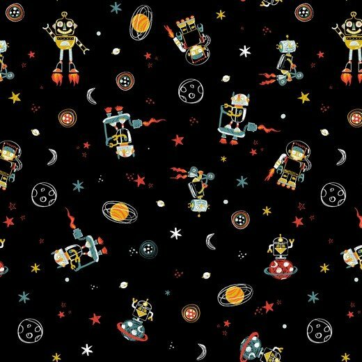 Poplin Cool Space Vehicles Zwart