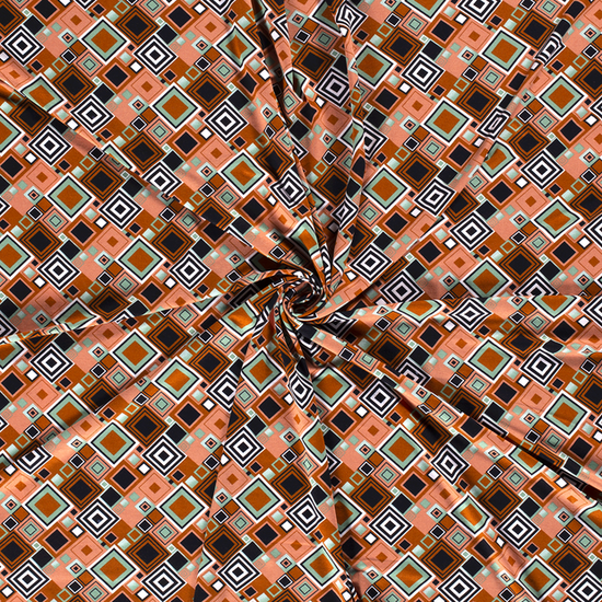 Viscose Jersey Abstract Brique