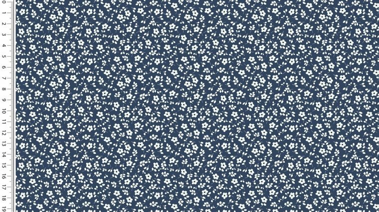 Poplin Sweet Flowers Navy