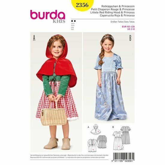 Burda Patroon 2356 - Roodkapje en Prinses