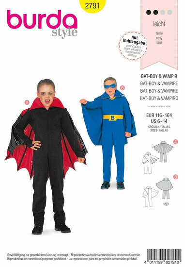 Burda Patroon 2791 - Superheld en Vampier