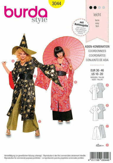Burda Patroon 3044 - Tovenares en Geisha