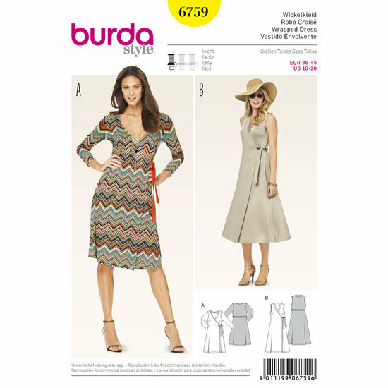 Burda Patroon 6759 - Wikkeljurk