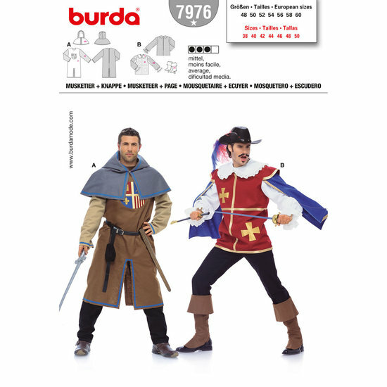 Burda Patroon 7976 - Musketier en Page