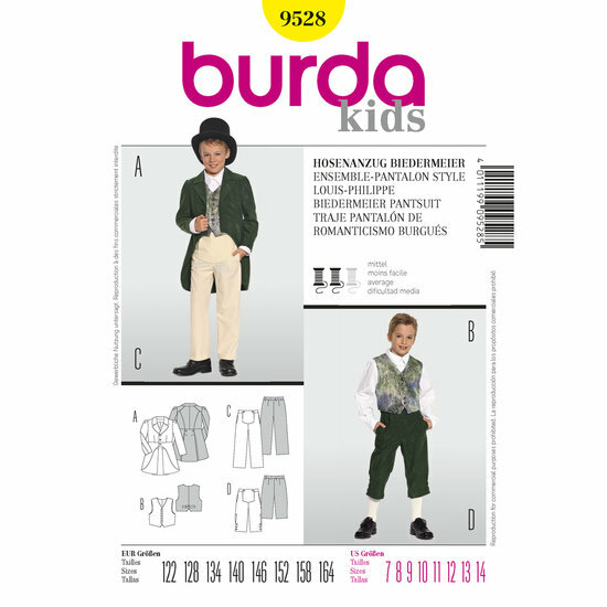 Burda Patroon 9528 - Biedermeier Kostuum