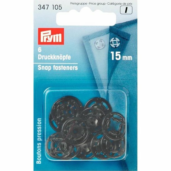 Prym Aannaaidrukknoop Kunststof Zwart 15 Mm